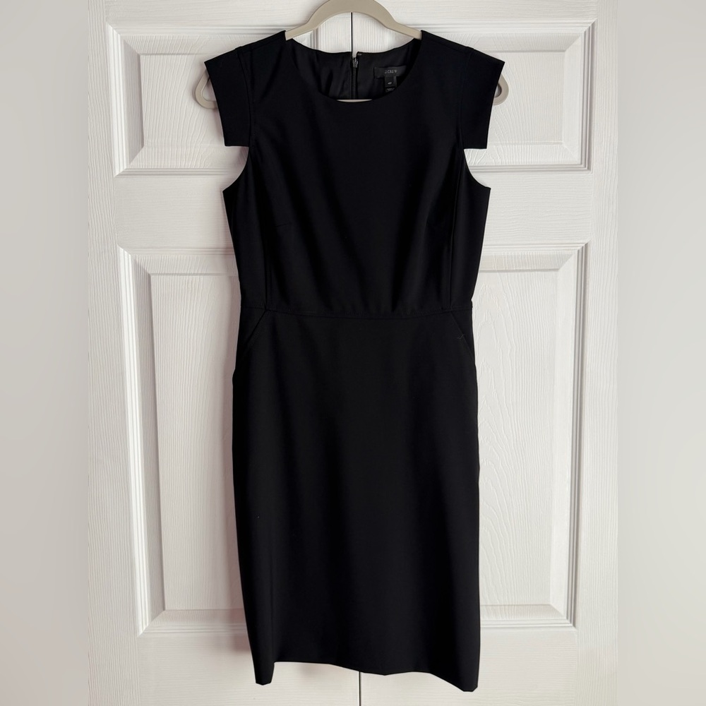 J. Crew Black Midi Dress